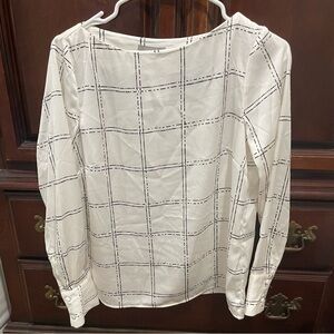 H&M Long Sleeve Blouse - White/Black